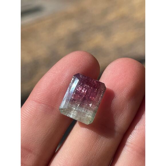 13 Carat Himalaya Mine Watermelon Tourmaline - Emerald Cut - Picture 6 of 7